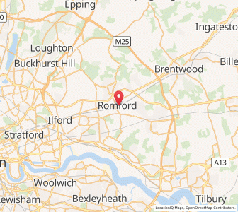 Map of Romford, EnglandEngland