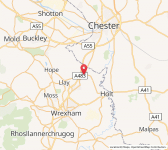 Map of Rossett, WalesWales