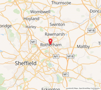 Map of Rotherham, EnglandEngland