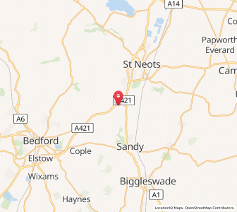 Map of Roxton, EnglandEngland