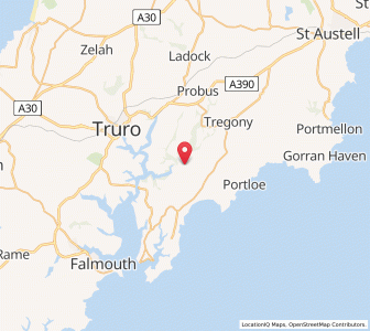 Map of Ruan Lanihorne, EnglandEngland