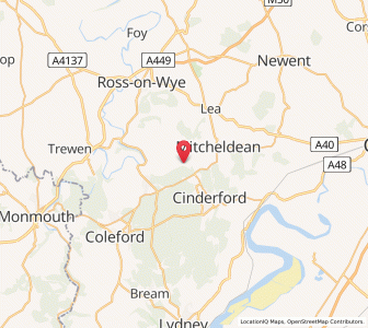 Map of Ruardean Hill, EnglandEngland