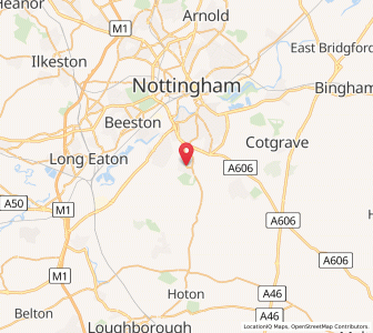 Map of Ruddington, EnglandEngland