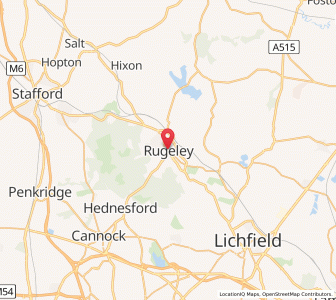 Map of Rugeley, EnglandEngland