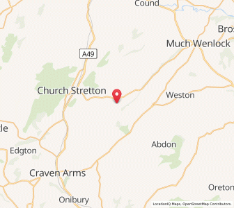 Map of Rushbury, EnglandEngland