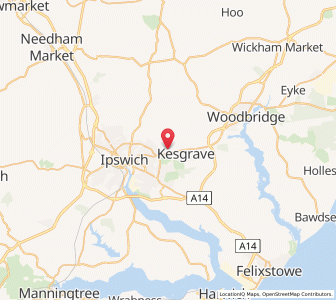 Map of Rushmere St Andrew, EnglandEngland