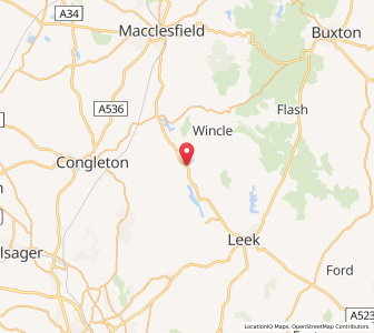 Map of Rushton Spencer, EnglandEngland