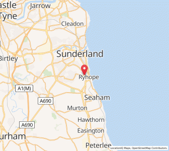 Map of Ryhope, EnglandEngland