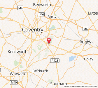 Map of Ryton on Dunsmore, EnglandEngland