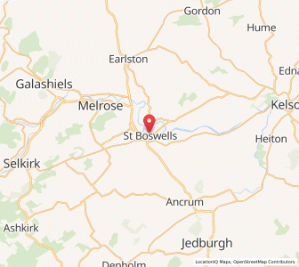 Map of Saint Boswells, ScotlandScotland