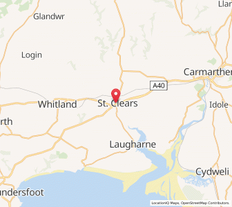 Map of Saint Clears, WalesWales