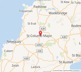 Map of Saint Columb Major, EnglandEngland
