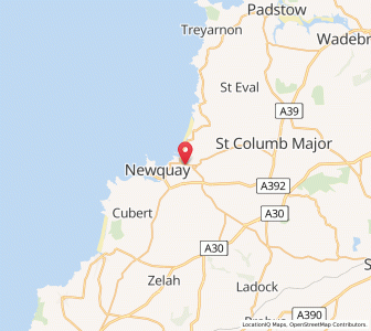 Map of Saint Columb Minor, EnglandEngland