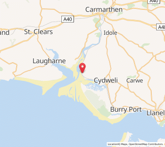 Map of Saint Ishmael, WalesWales