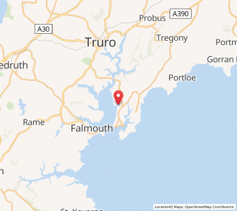 Map of Saint Just in Roseland, EnglandEngland