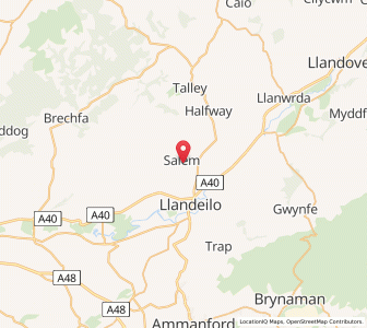 Map of Salem, WalesWales