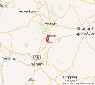 Map of Salford Priors, EnglandEngland