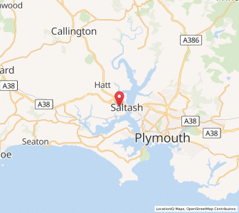 Map of Saltash, EnglandEngland