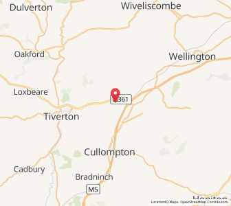 Map of Sampford Peverell, EnglandEngland