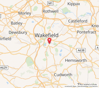 Map of Sandal, EnglandEngland