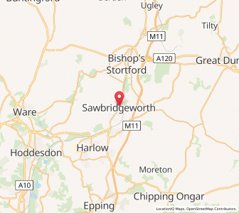 Map of Sawbridgeworth, EnglandEngland