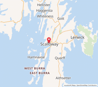Map of Scalloway, ScotlandScotland