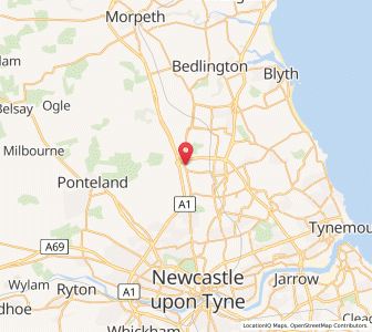 Map of Seaton Burn, EnglandEngland