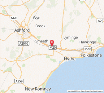 Map of Sellindge, EnglandEngland
