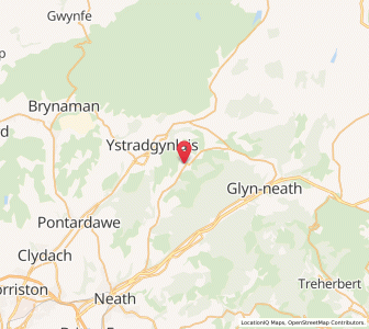 Map of Seven Sisters, WalesWales