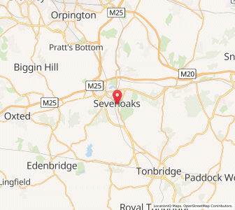 Map of Sevenoaks, EnglandEngland