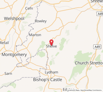 Map of Shelve, EnglandEngland