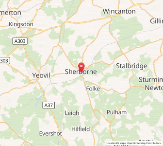 Map of Sherborne, EnglandEngland