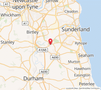 Map of Shiney Row, EnglandEngland