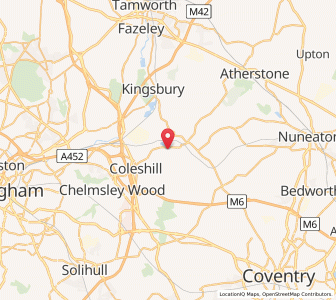 Map of Shustoke, EnglandEngland