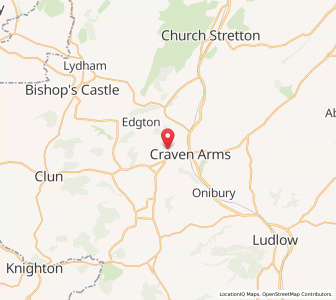 Map of Sibdon Carwood, EnglandEngland