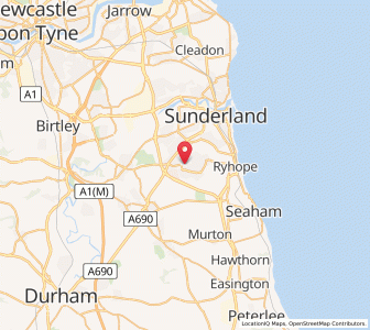 Map of Silksworth, EnglandEngland