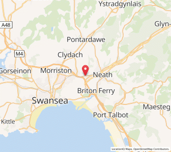 Map of Skewen, WalesWales