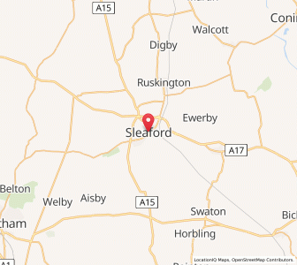 Map of Sleaford, EnglandEngland