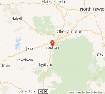 Map of Sourton, EnglandEngland