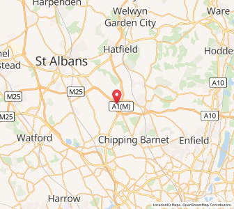 Map of South Mimms, EnglandEngland