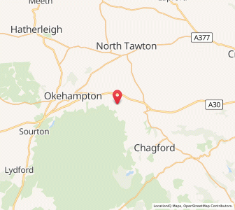 Map of South Zeal, EnglandEngland