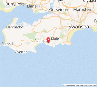 Map of Southgate, WalesWales