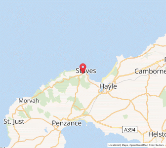 Map of St Ives, EnglandEngland
