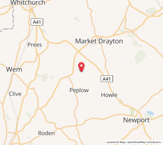 Map of Stoke upon Tern, EnglandEngland