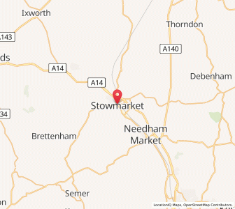 Map of Stowmarket, EnglandEngland