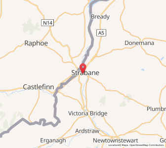 Map of Strabane, Northern IrelandNorthern Ireland