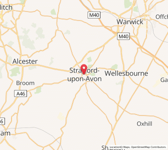 Map of Stratford-upon-Avon, EnglandEngland