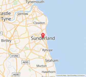 Map of Sunderland, EnglandEngland