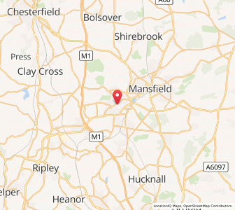 Map of Sutton in Ashfield, EnglandEngland