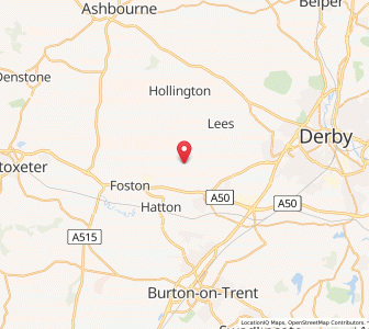 Map of Sutton on the Hill, EnglandEngland